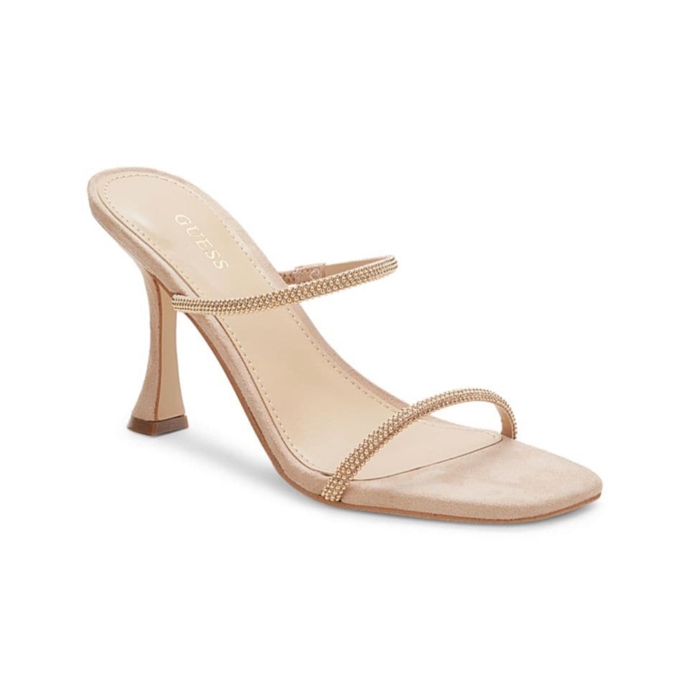 GUESS beaded flared heels